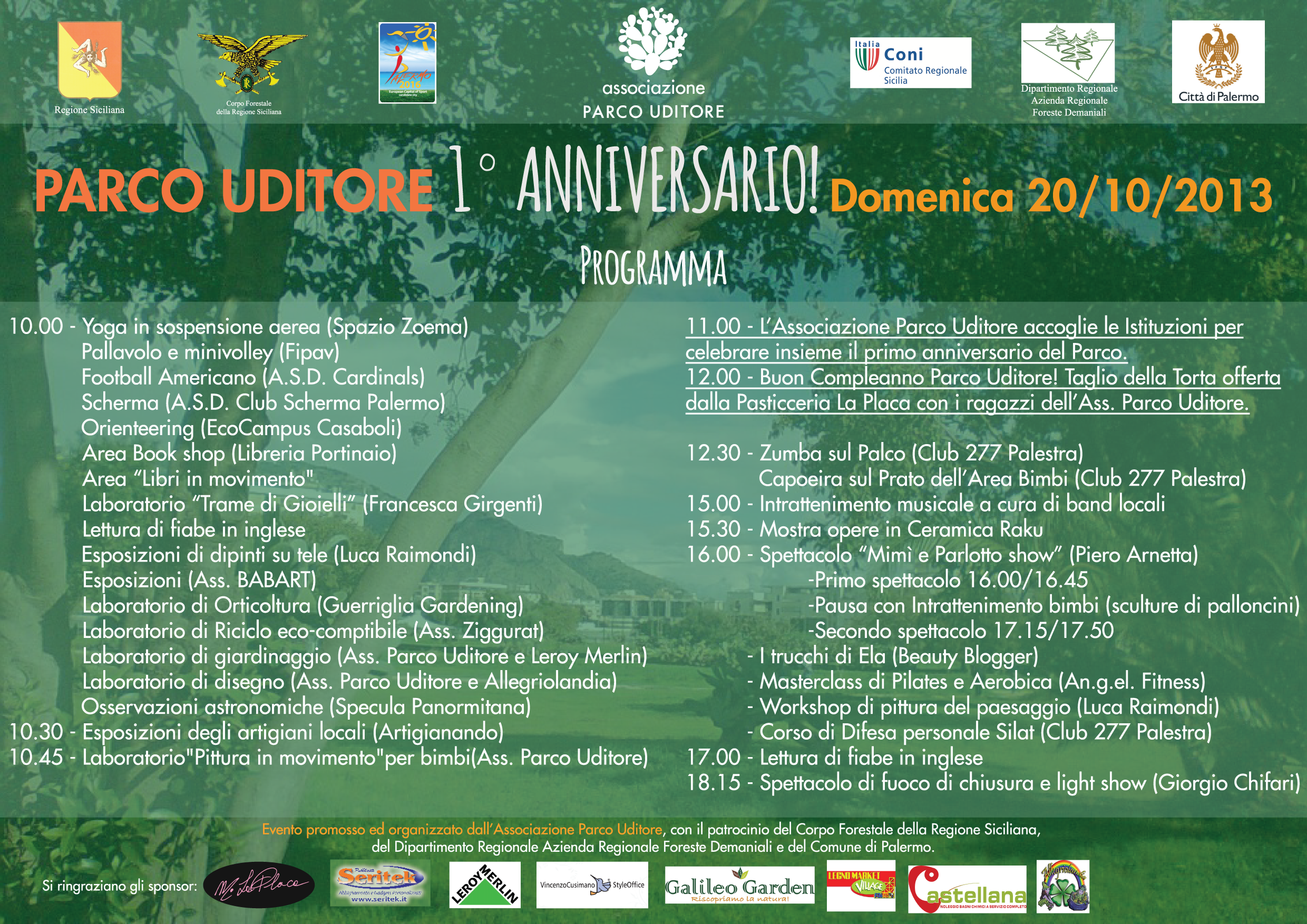 Domenica 20 Ottobre 2013 – 1° Anniversario Parco Uditore!